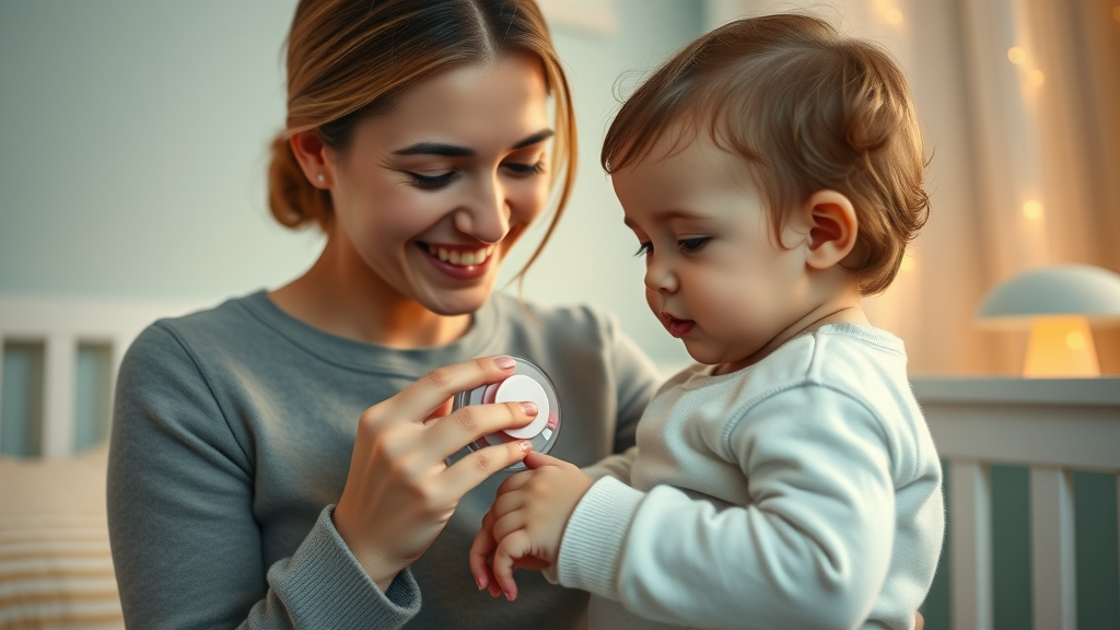 loving parent gently taking pacifier from toddler, supporting healthy teeth and oral health