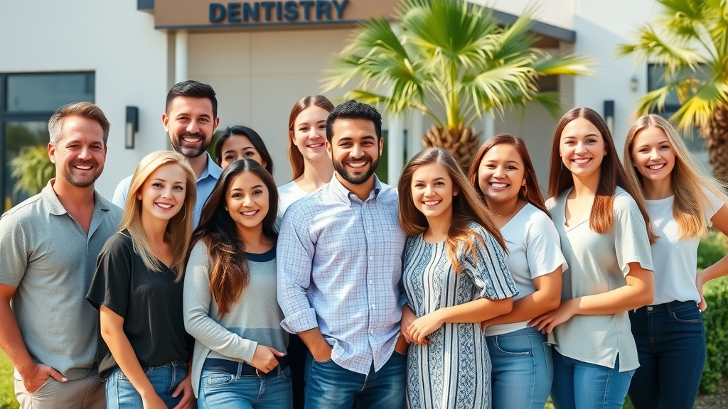 Happy Invisalign patients outside Murrells Inlet Dentistry smiling
