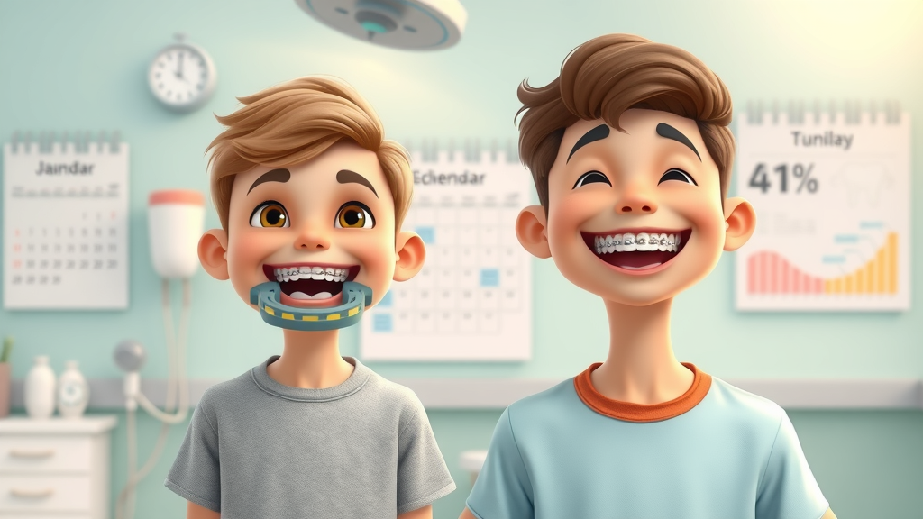 phase i and phase ii orthodontic treatment timeline with palatal expander and braces