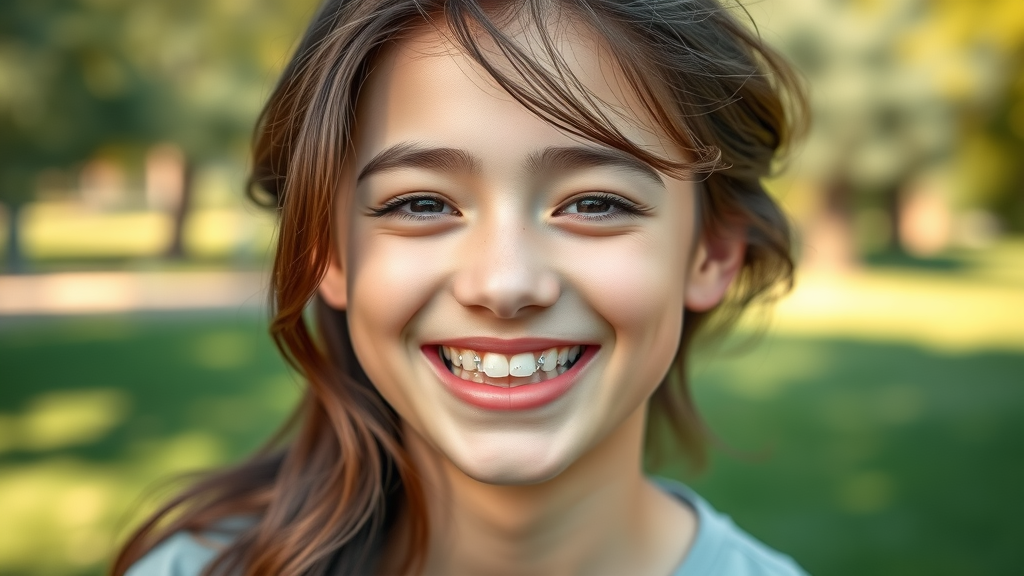 Confident teenager in Murrells Inlet SC showing off new braces and bright smile, thanks to dental payment plan