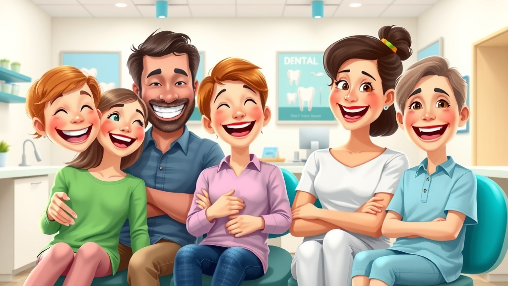 Happy family of different ages in dental office, understanding when to see a dentist or an orthodontist for their oral health and beautiful smile, what does an orthodontist do that a regular dentist doesn’t?