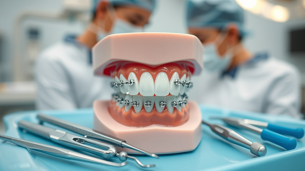 details of orthodontic equipment and dental braces showing specialized tools beyond general dentistry