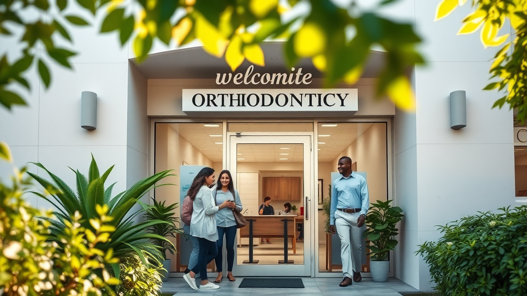 welcoming orthodontic office exterior in south carolina modern inviting cheerful people entering clinic