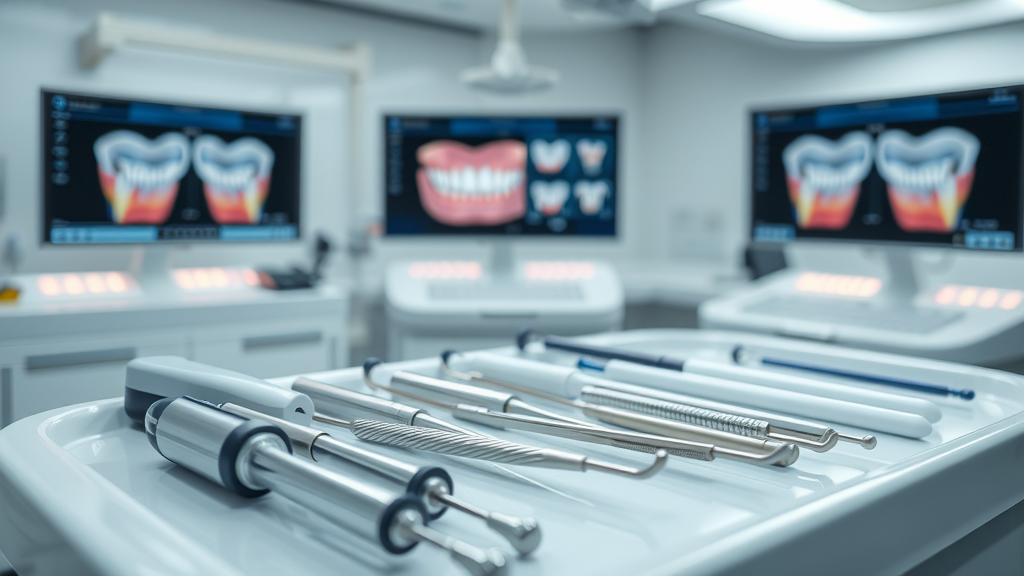close-up of orthodontic tools and advanced digital equipment on Conway SC orthodontist tray