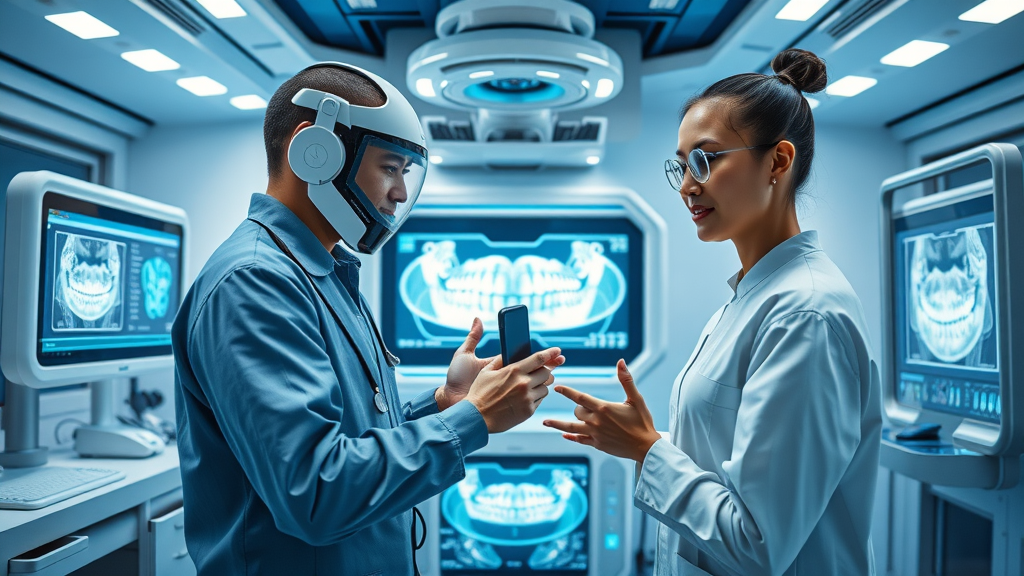 state-of-the-art orthodontic technology setup, with futuristic digital scanners and 3D imaging for orthodontic treatment planning, staff demonstrating advanced star orthodontics equipment to patient