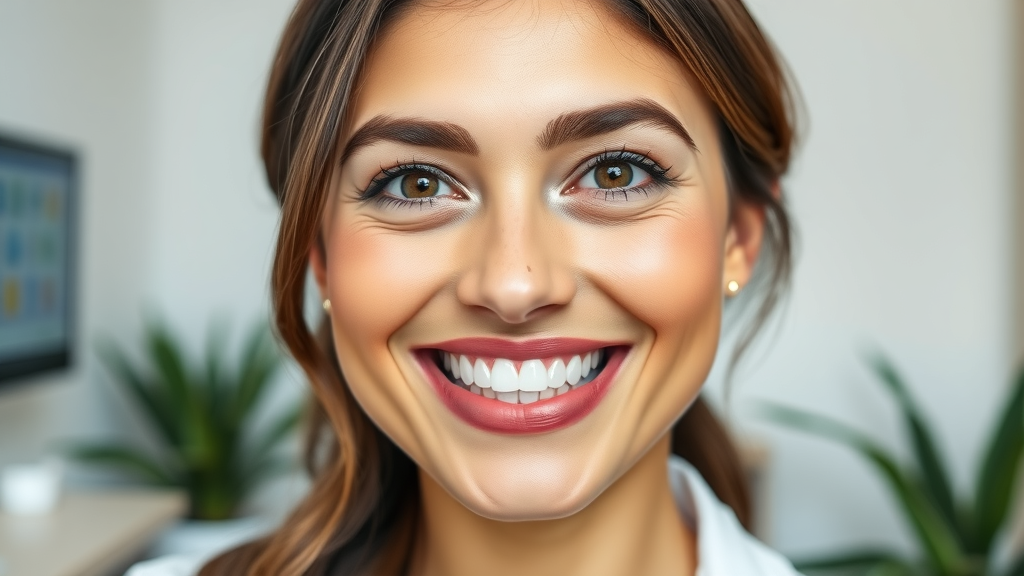 Confident woman displaying clear aligners at myrtle beach orthodontics north location