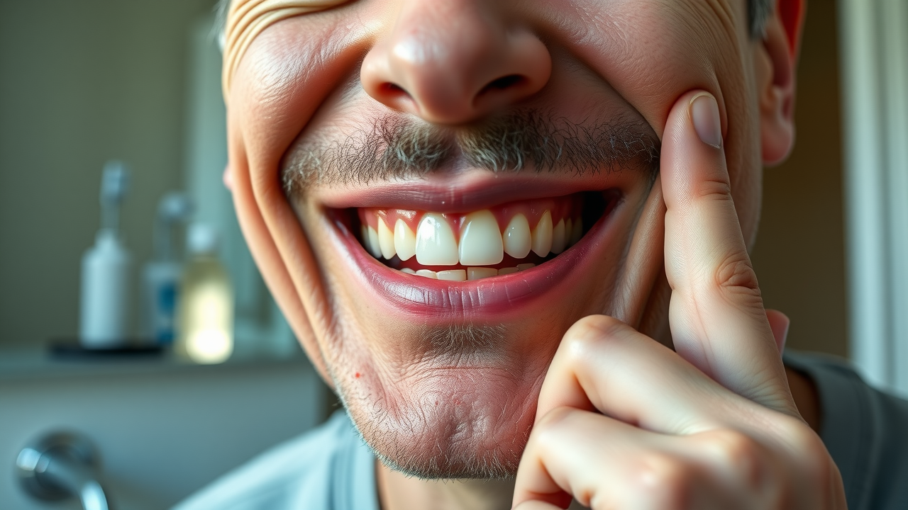 Close-up of adult with visible mild tooth shifting after braces – teeth shifting after braces