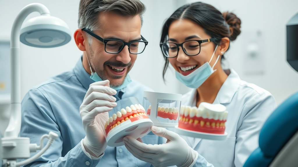 orthodontist examining patient