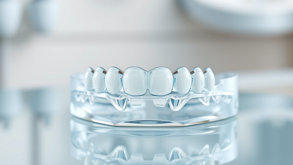 Detailed Invisalign clear aligner tray in Myrtle Beach dental clinic