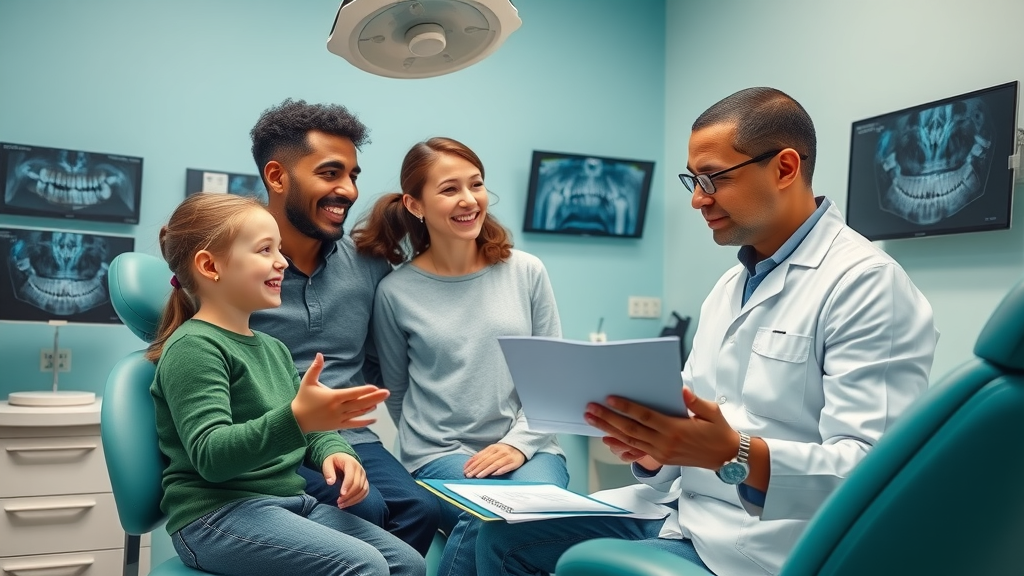 Family discussing payment options for braces in Murrells Inlet SC with their dentist