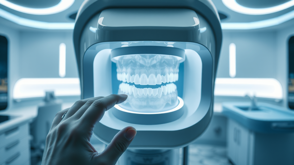 State-of-the-art dental scanner capturing impressions for complex orthodontic cases in adult invisalign treatments