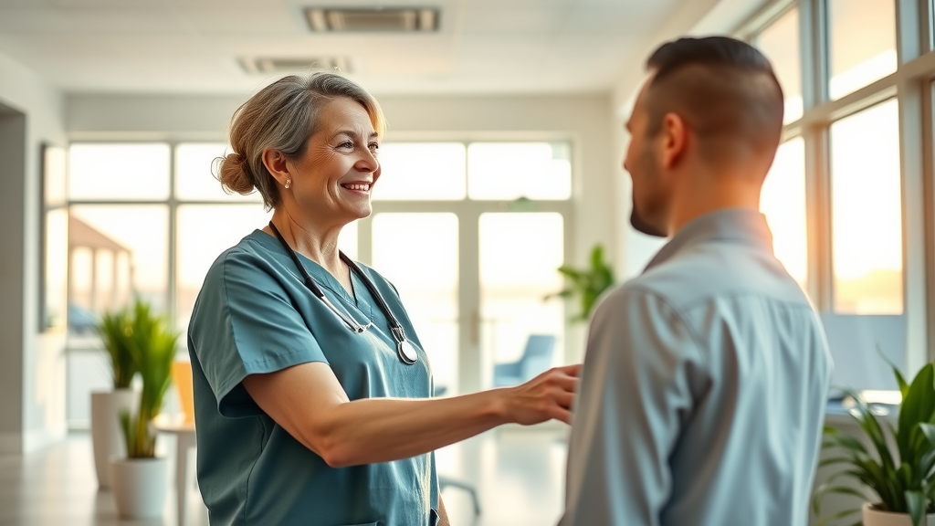 Friendly dental team welcoming patient at Smiles at Carolina Forest clinic
