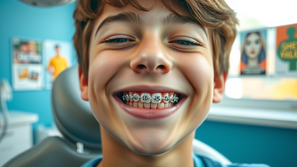 smiling teen with metal braces Myrtle Beach orthodontic insurance coverage