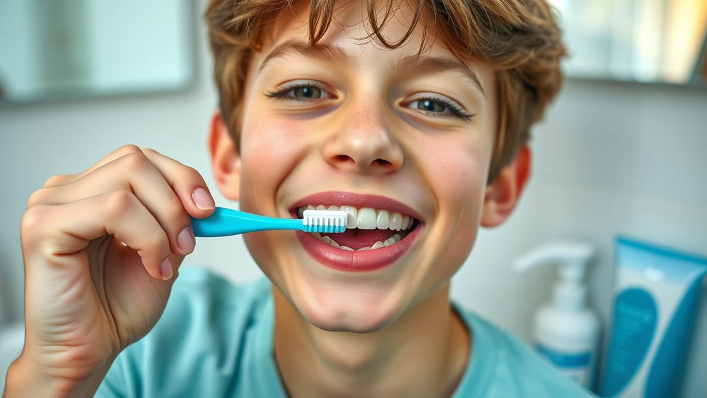 diligent teen brushing and flossing teeth with Invisalign tray, oral hygiene during switch from braces to aligners mid-treatment