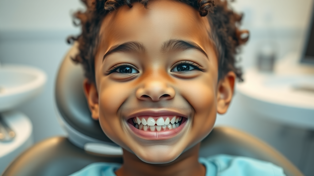 Close-up of a diverse child smiling with visibly crowded and crooked teeth, how can i tell if my child needs braces?