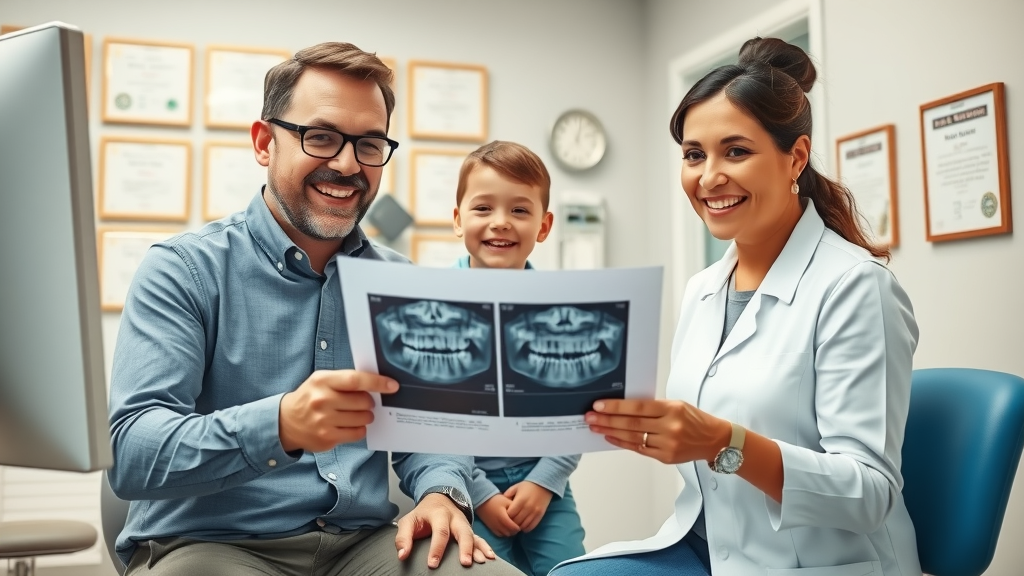 orthodontic team tracking treatment time and jaw growth success in child