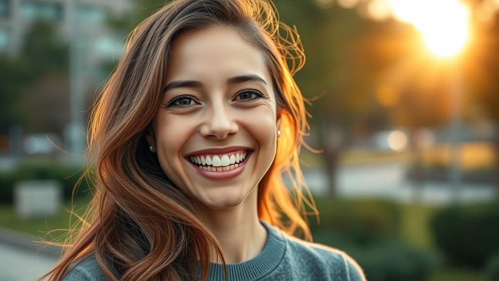 happy patient showing perfect teeth and confident smile after receiving expert orthodontic care and treatment
