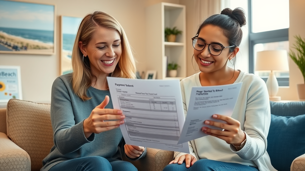 mother and teenage child reviewing orthodontic payment plan in Myrtle Beach office