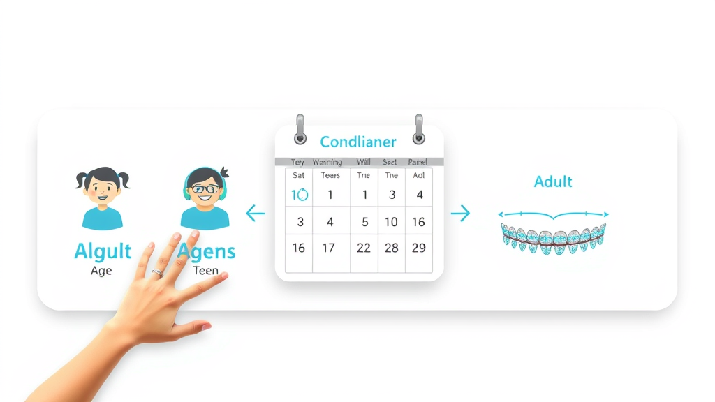 Infographic showing ages and compliance with clear aligners vs metal braces in orthodontic treatment