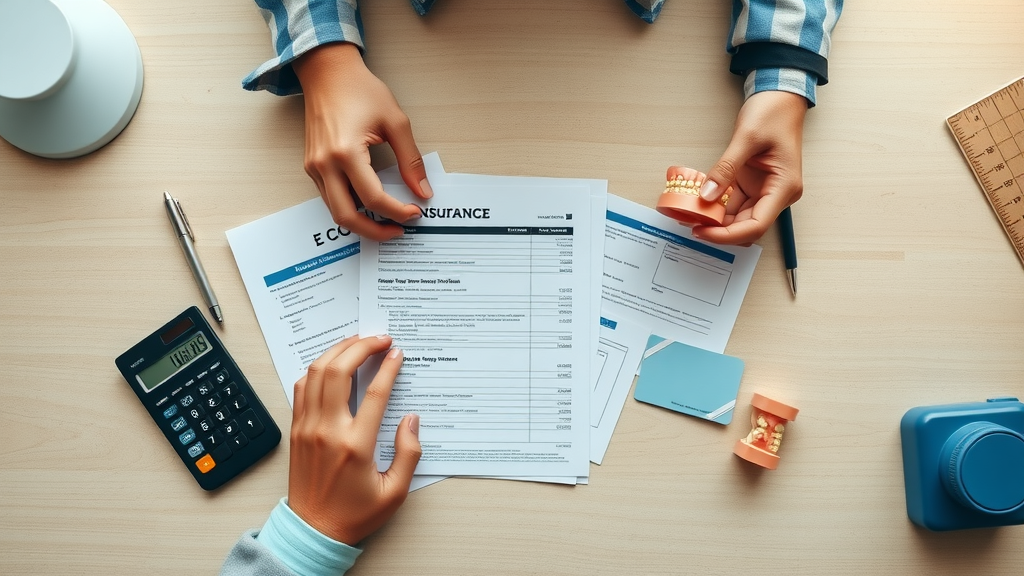 Cost comparison of clear aligners versus metal braces with insurance paperwork, orthodontic treatment planning