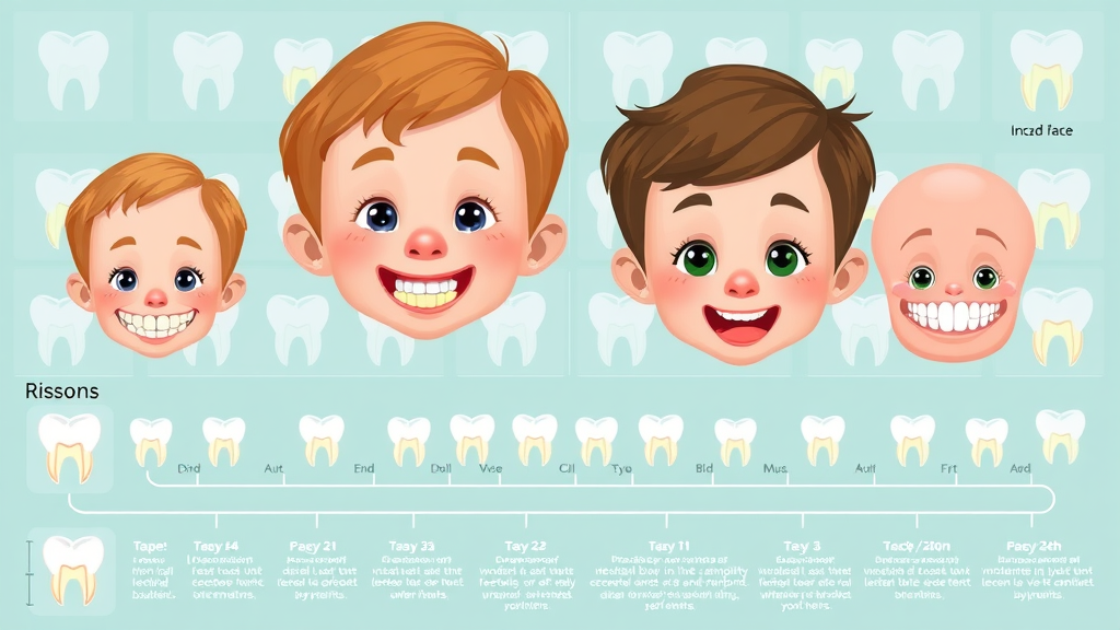 Illustration: Stages of dental development in children showing growth changes relevant for early orthodontic screening in Murrells Inlet.