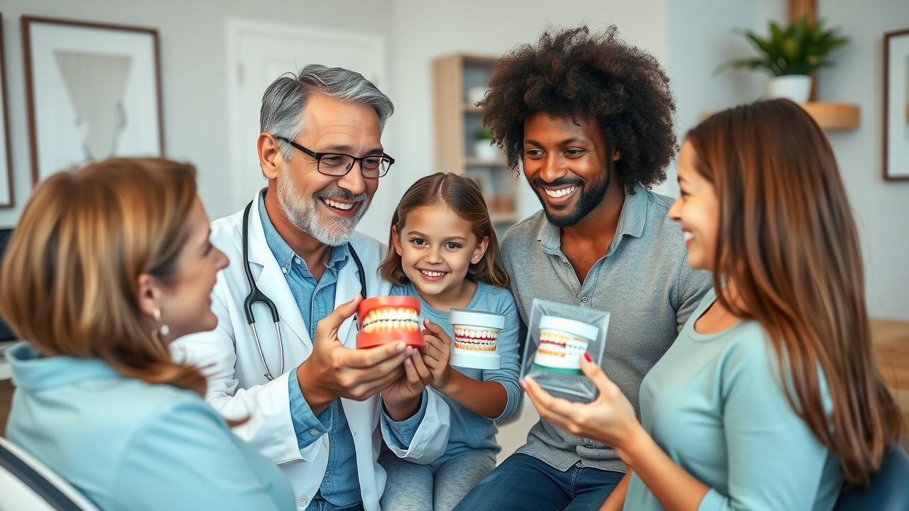 Local Myrtle Beach orthodontist consulting a family about braces cost and Invisalign treatment options in a bright, modern office with coastal accents.
