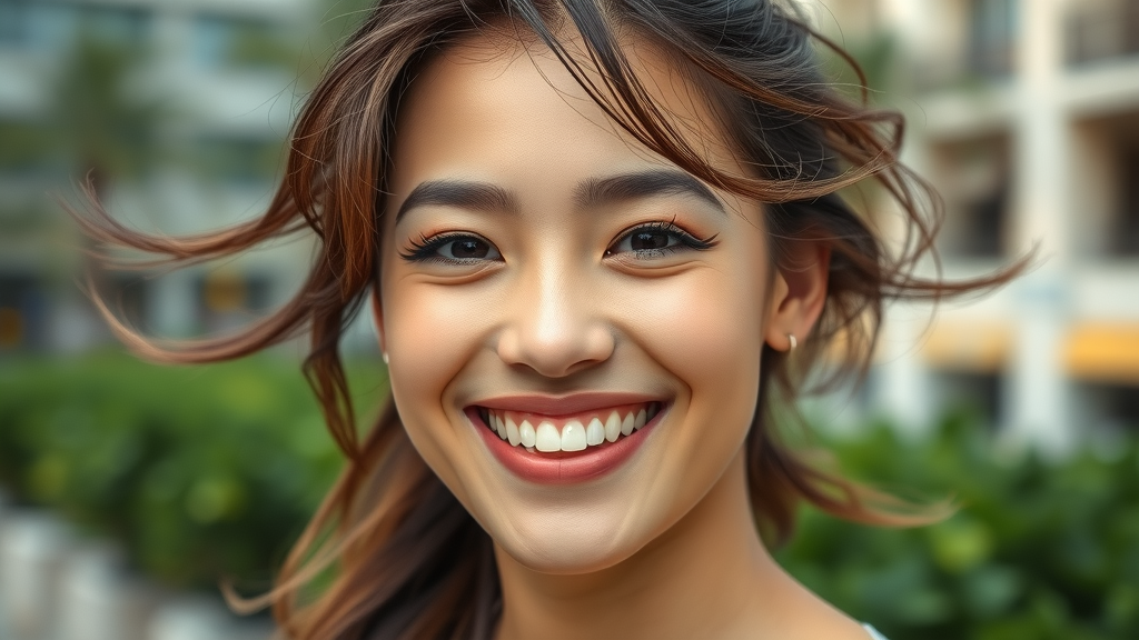 confident young adult with perfect smile showing off teeth after orthodontic treatment time
