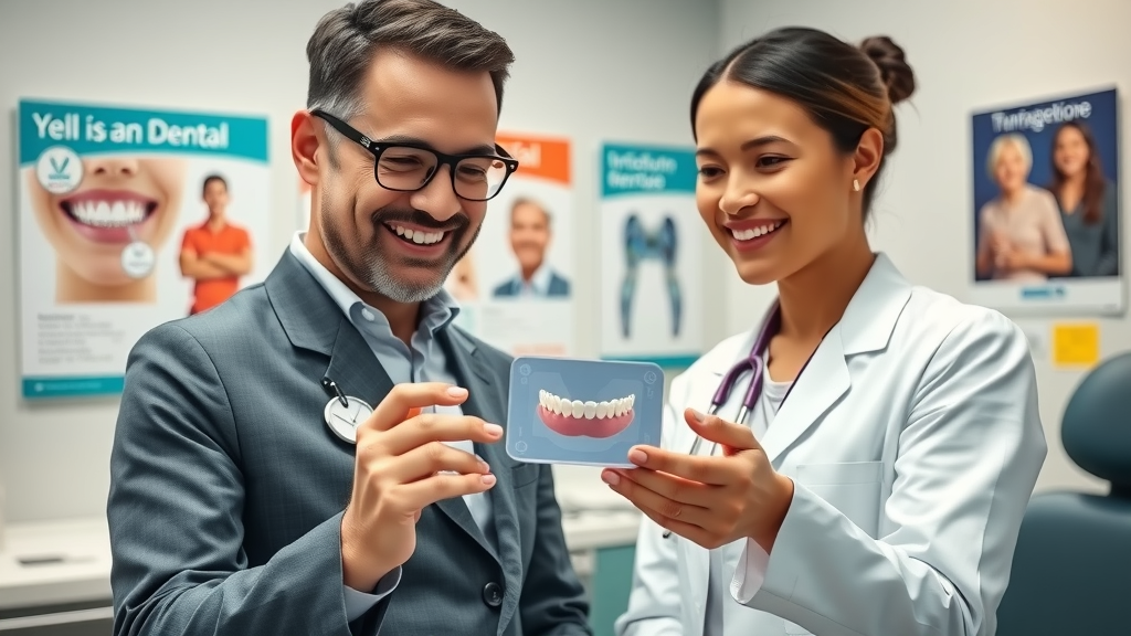 Professional orthodontist in Myrtle Beach showing clean Invisalign tray to a patient and explaining the importance of clear aligner hygiene for treatment outcomes
