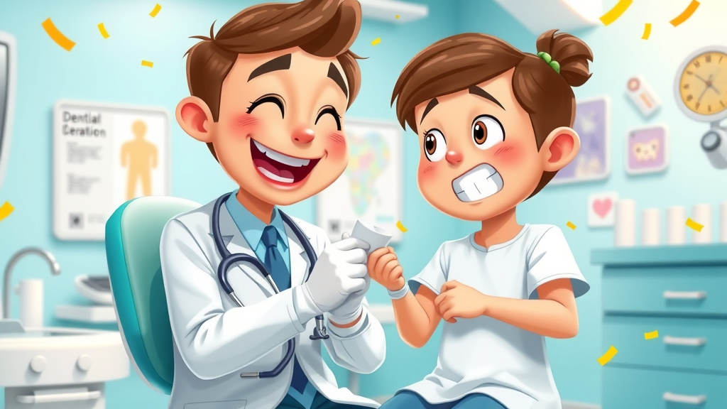 Dentist rewarding child, positive dental visit, pediatric orthodontist, dental sticker Grand Strand