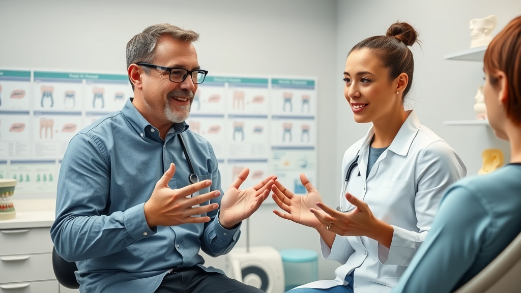 Orthodontic consultation for long-term results: do braces or aligners last longer - dental professionals discussing treatment options with patient