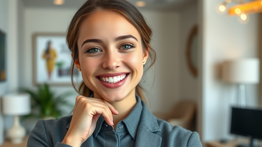 adult professional wearing clear aligners, discreet and confident in Myrtle Beach dental office