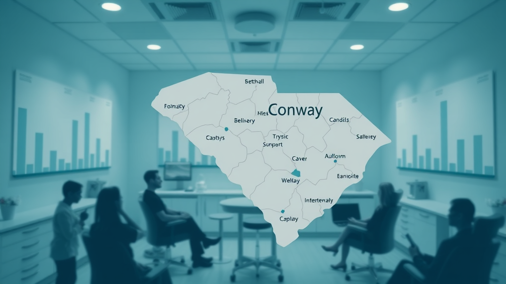 Map showing braces cost comparison between Conway, SC and other South Carolina regions
