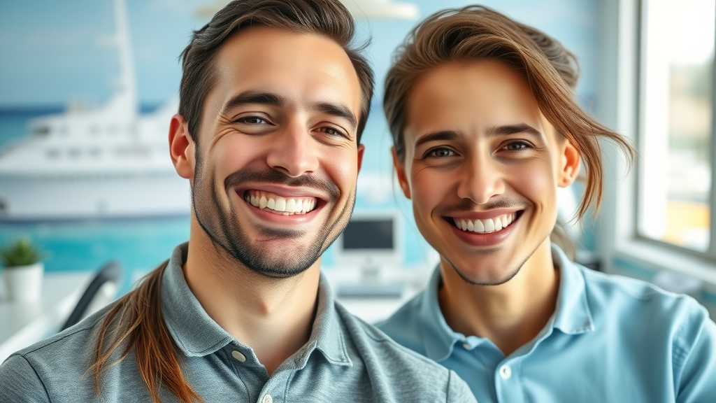 Smiling adults with straight teeth in Murrells Inlet, emphasizing healthy smile and confidence, Murrells Inlet orthodontic retainers: the final step in treatment