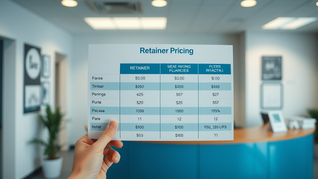 Chart comparing retainer pricing options in Murrells Inlet cosmetic dentist offices and Smile Club packages.