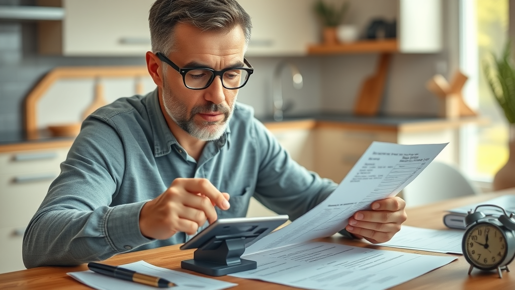 responsible adult calculating dental expenses braces cost South Carolina kitchen table
