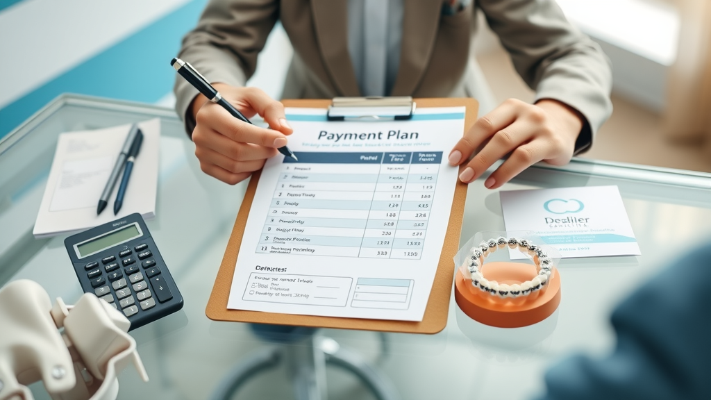 Payment plan chart for affordable braces in Conway SC, dental model, free consultation at orthodontic office