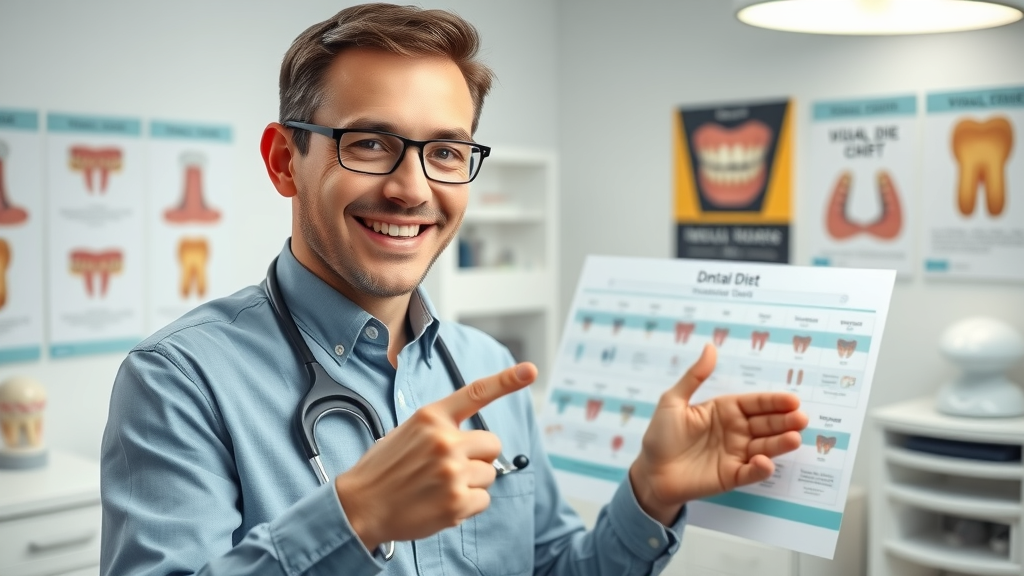 Professional orthodontist explaining the best food choices for braces in Grand Strand dental office.